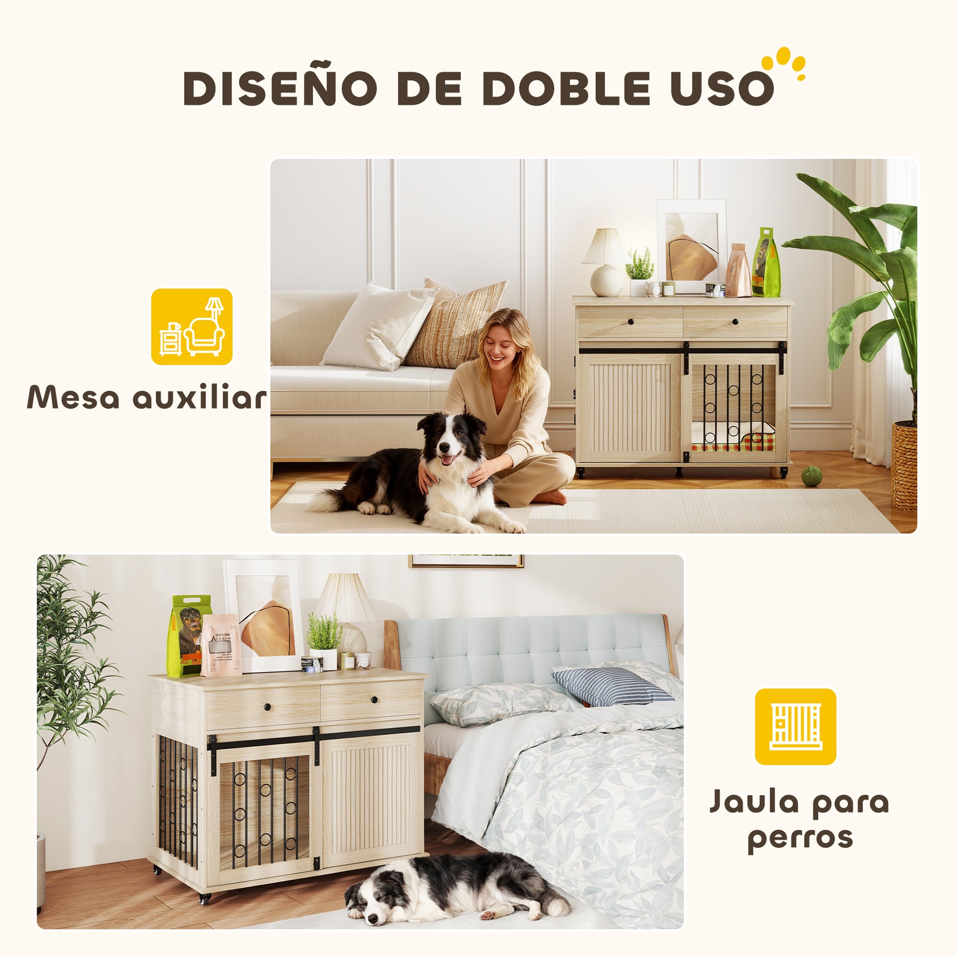 Pawhut Jaula Para Perros Con Ruedas_3