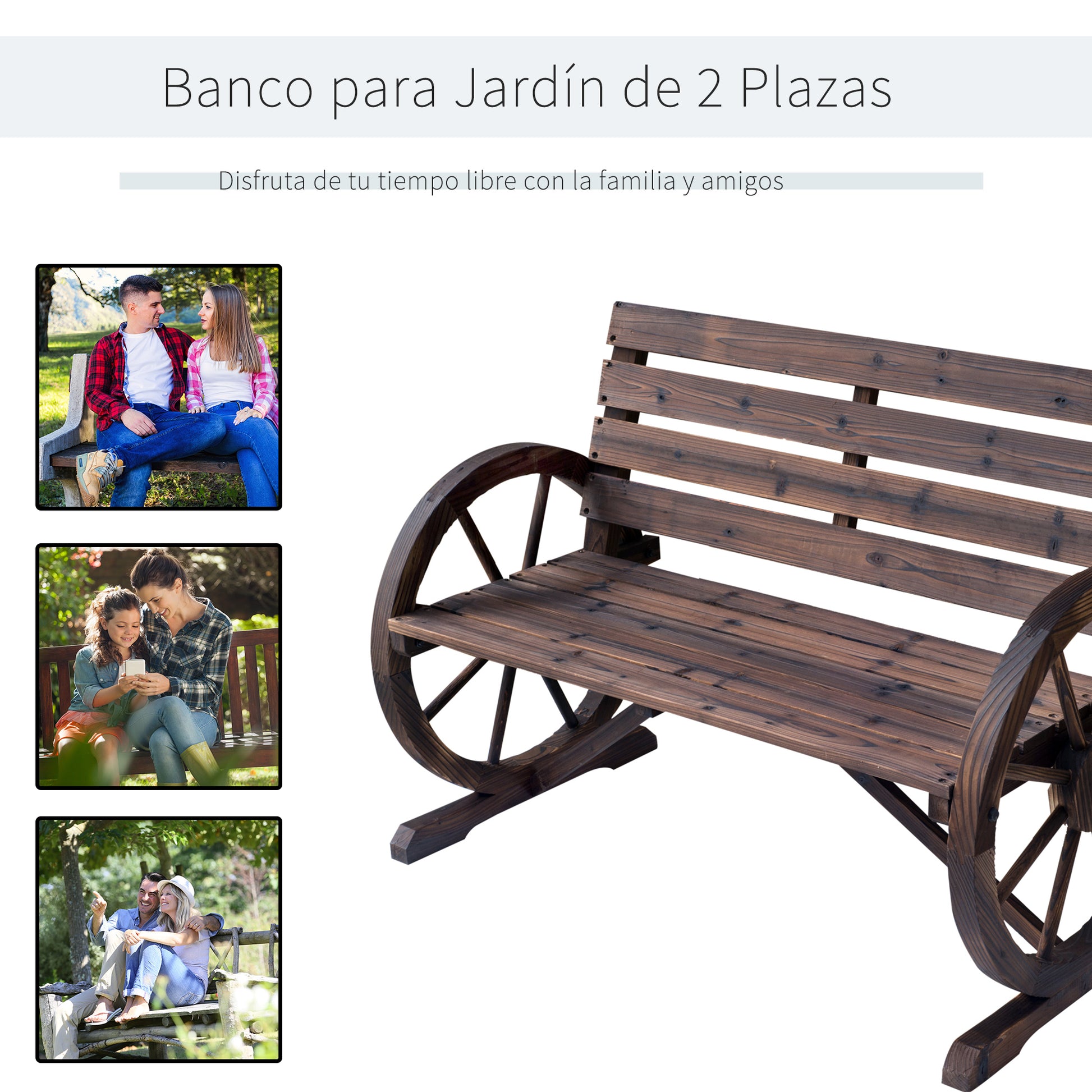 Outsunny Banco De Jardín De Madera_3