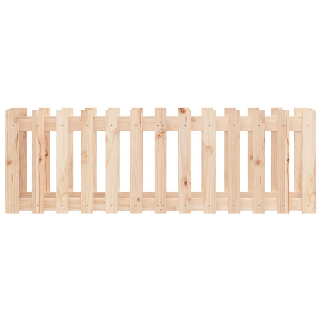 Arriate Elevado Jardín Con Valla Madera Maciza Pino 150x50x50cm_4