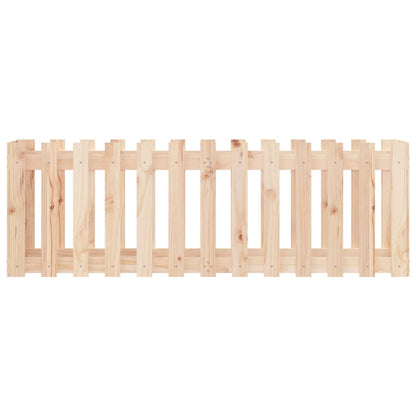 Arriate Elevado Jardín Con Valla Madera Maciza Pino 150x50x50cm_4