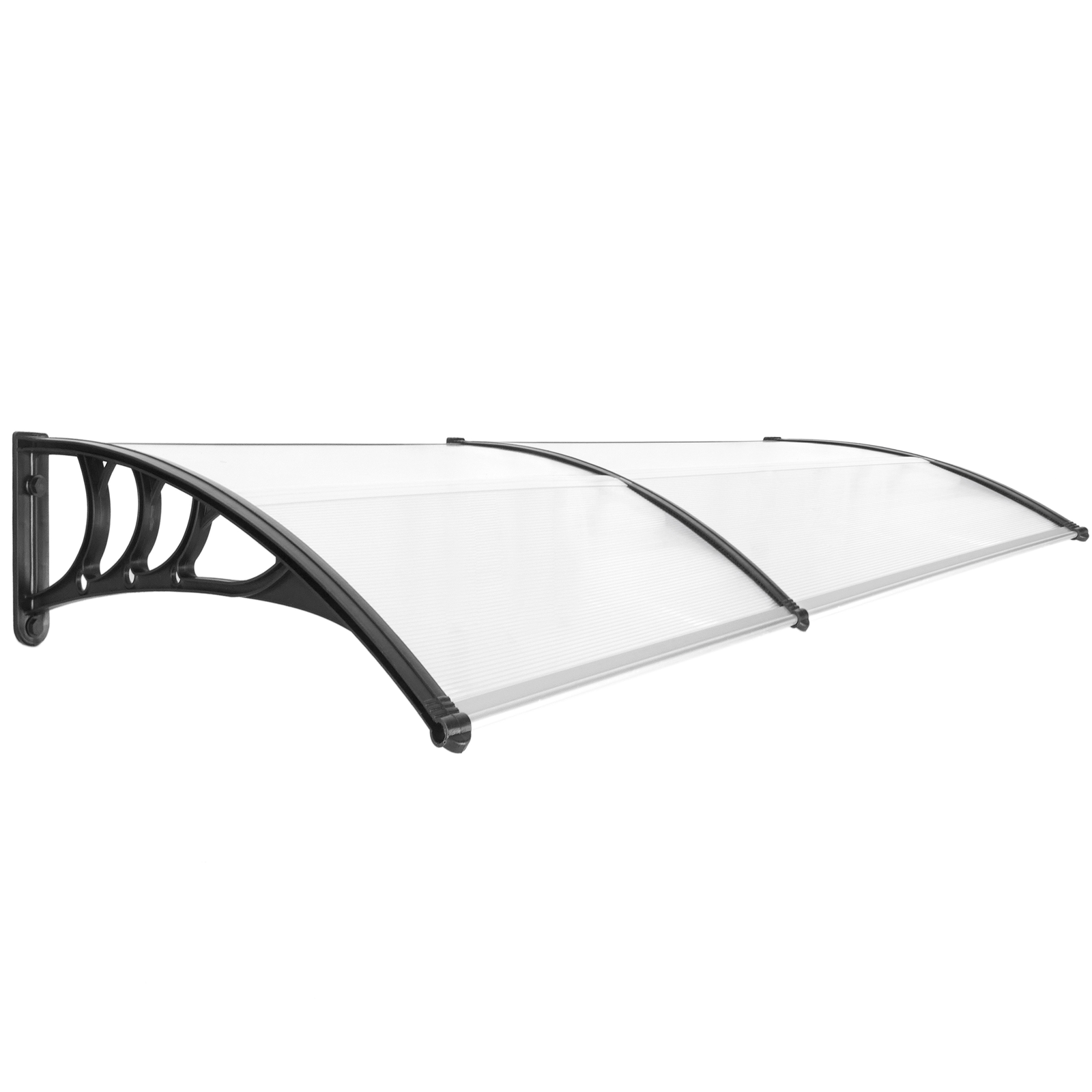 Tejadillo De Protección 200x80cm Marquesina Para Puertas Y Ventanas Negro_0