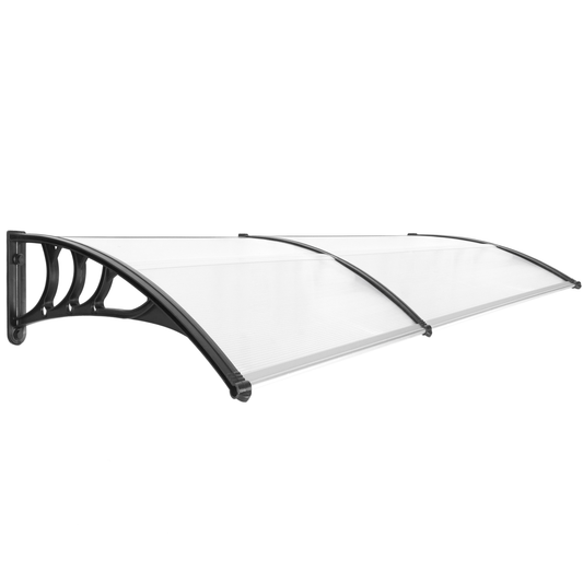 Tejadillo De Protección 200x80cm Marquesina Para Puertas Y Ventanas Negro_0