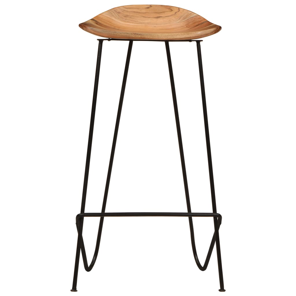 Taburetes De Cocina 2 Unidades Madera Maciza De Acacia_1