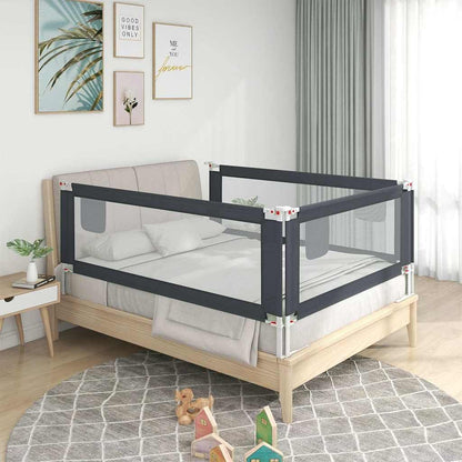 Vidaxl Barandilla De Seguridad Cama De Niño Gris Oscuro Tela 180x25 Cm_1