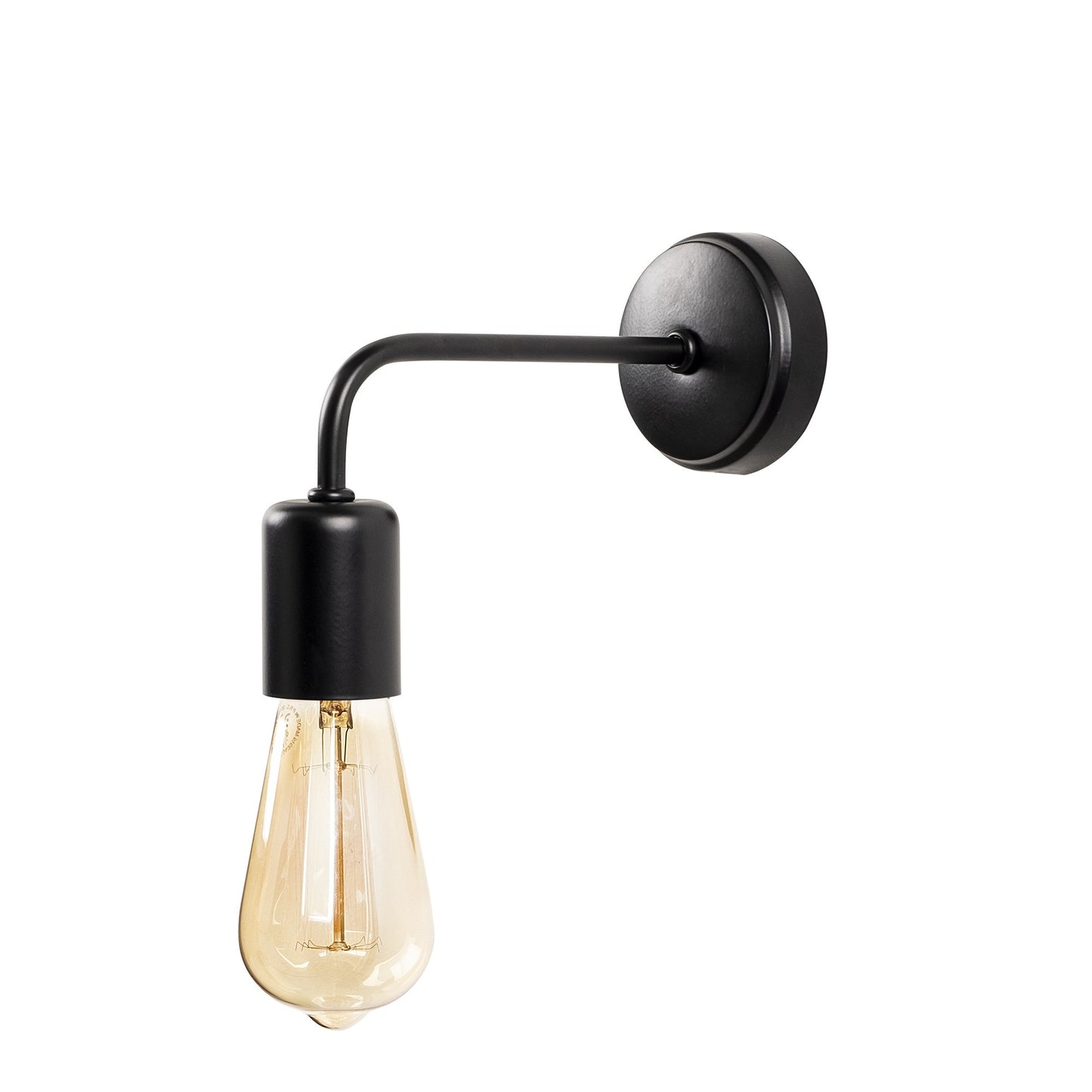 Aplique De Pared, Hierro , Negro, 8x20x15, Casquillo E 27 Max 40 W_0