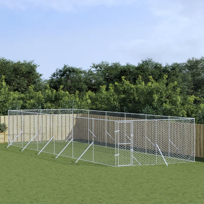 Vidaxl Perrera De Exterior Acero Galvanizado Plateado 4x12x2 M_1
