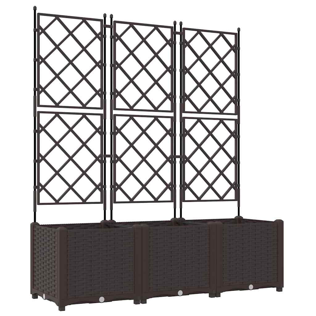 Vidaxl Maceta De Jardín Con Enrejado 3 Pcs Marrón 120 X 40 X 143 Cm Pp_0