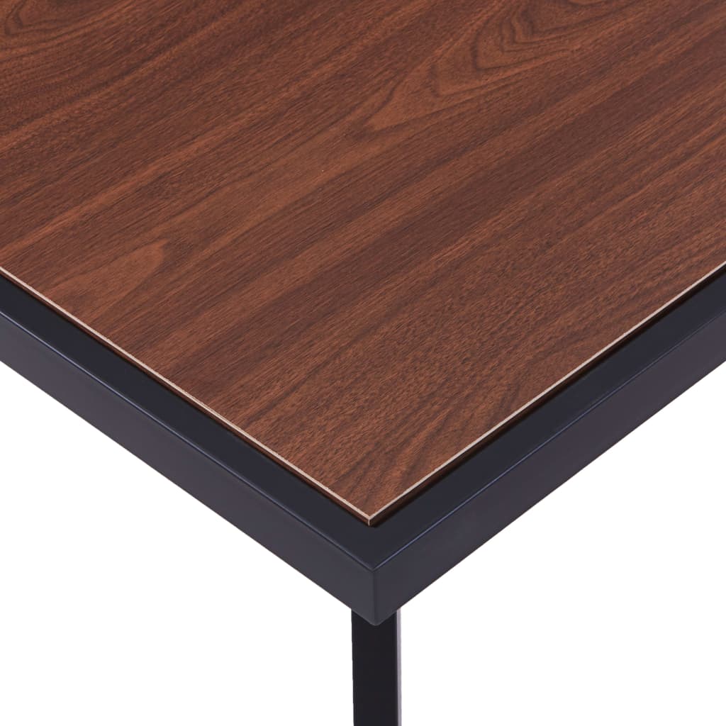 Mesa De Comedor Mdf Natural Y Negro 200x100x75 Cm_2