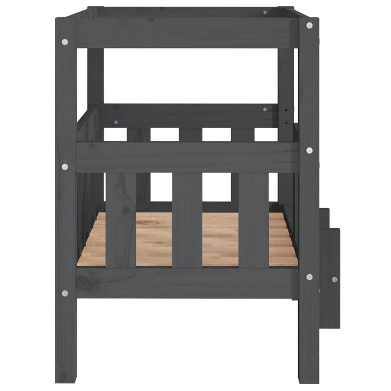 Vidaxl Cama Para Perros Madera Maciza De Pino Gris 65,5x50,5x70 Cm_5
