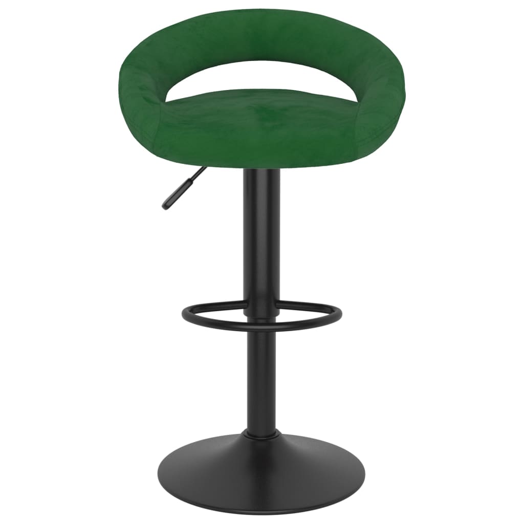 Taburetes De Cocina 2 Unidades Terciopelo Verde Oscuro_1