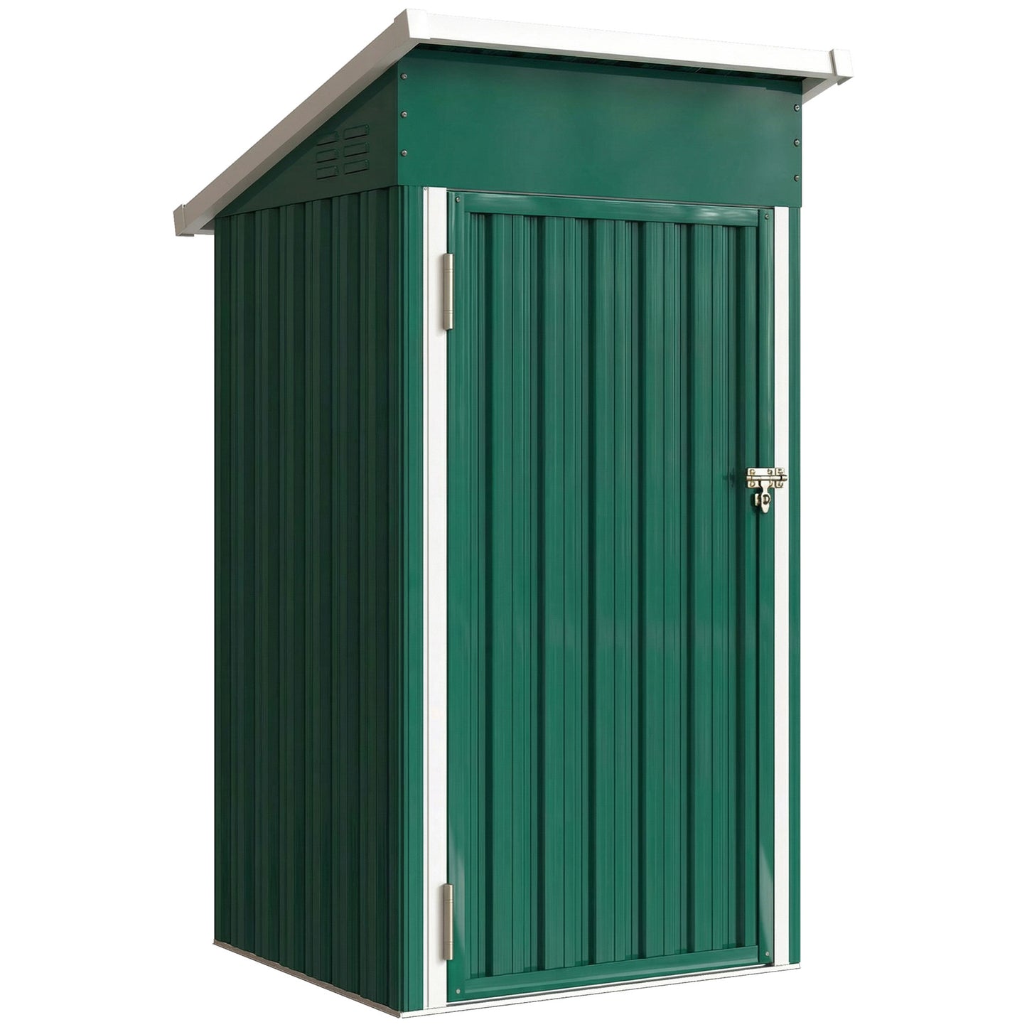 Outsunny Caseta De Jardín Exterior 107,5x91x185 Cm Puerta Con Cerradura Verde_0