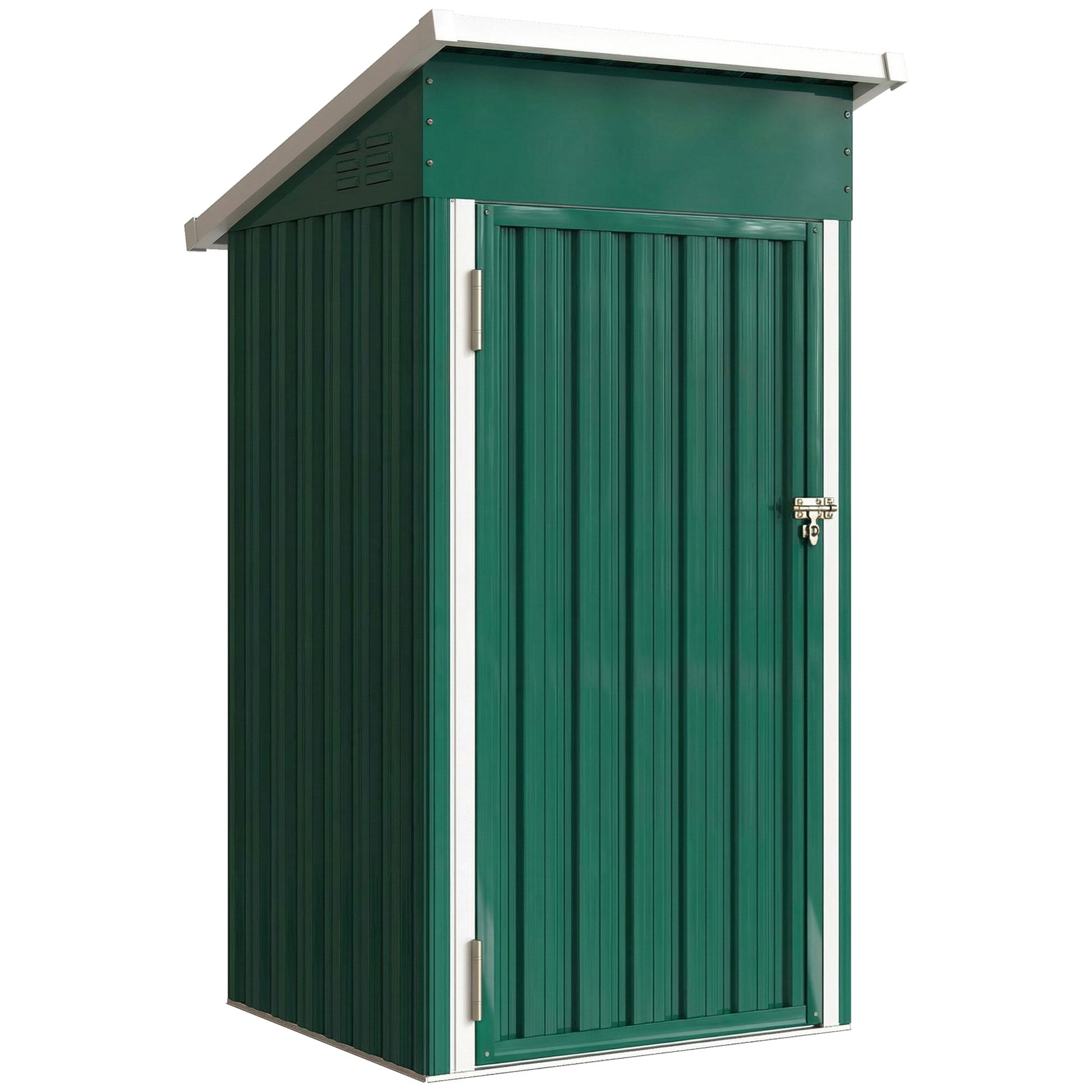 Outsunny Caseta De Jardín Exterior 107,5x91x185 Cm Puerta Con Cerradura Verde_0