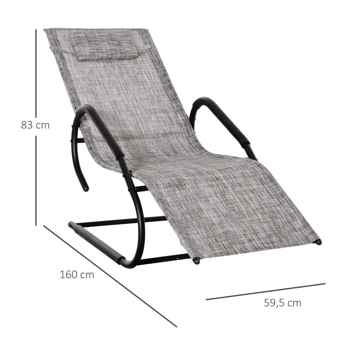 Outsunny Juego De 2 Tumbonas De Jardín Relax Con Reposapiés 160x59,5x83 Cm Gris_2