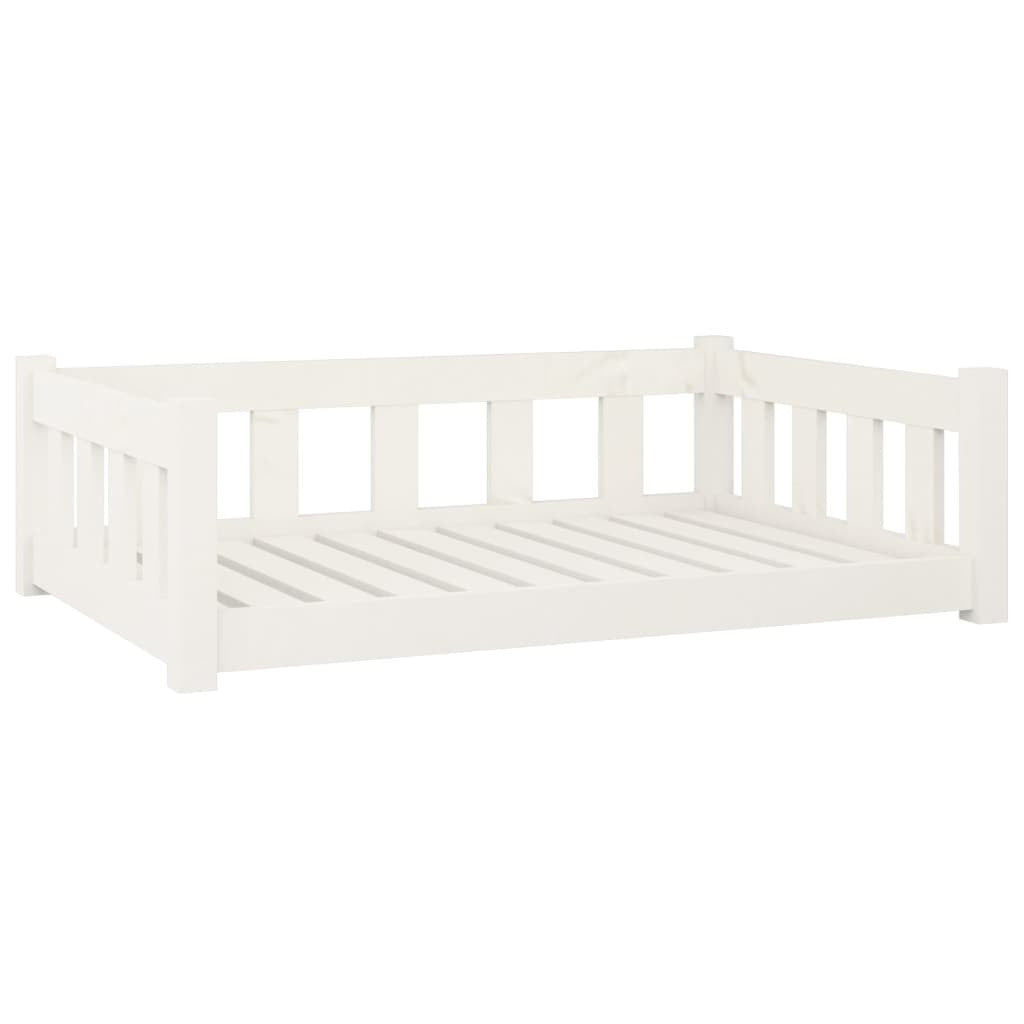 Vidaxl Cama Para Perros Madera Maciza De Pino Blanco 95,5x65,5x28 Cm_0