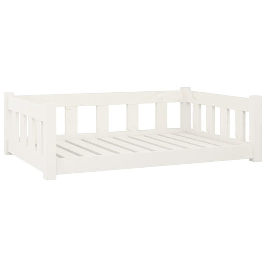 Vidaxl Cama Para Perros Madera Maciza De Pino Blanco 95,5x65,5x28 Cm_0
