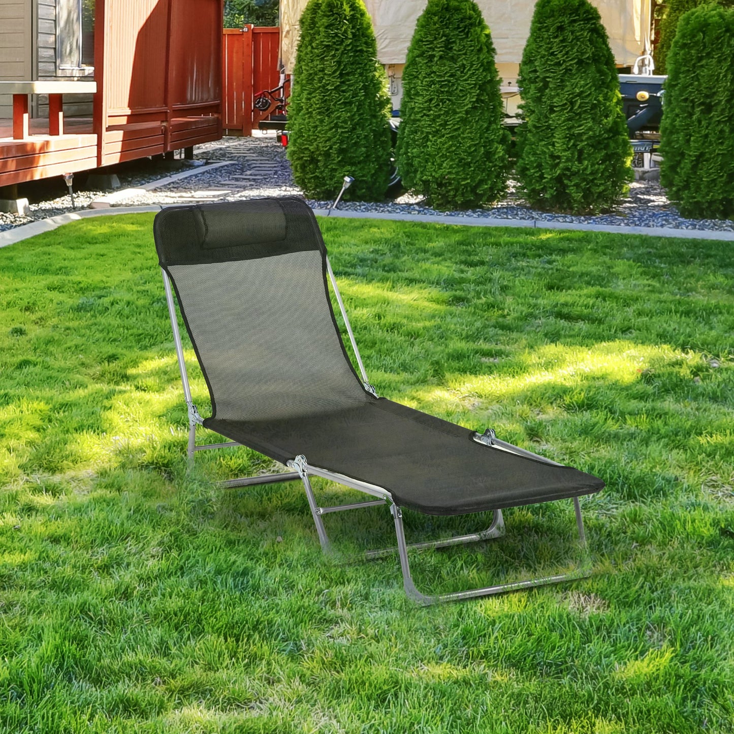 Outsunny Tumbona Plegable Y Reclinable Con Reposacabezas Y Respaldo Ajustable_1