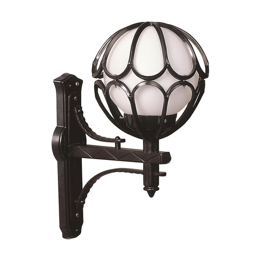Aplique De Pared Para Exterior, Abs , Negro, 35x23x50, Casquillo E 27 Max 60 W_0