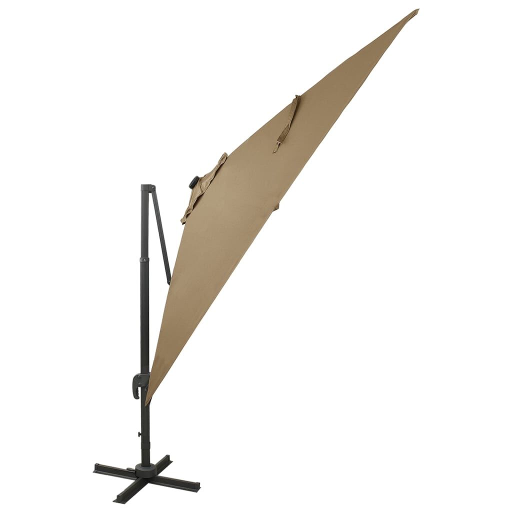 Vidaxl Sombrilla De Jardín Voladiza Con Palo Y Luces Led Taupe 300 Cm_1