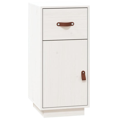 Aparador De Madera Maciza De Pino Blanco 34x40x75 Cm / Vetonek_5