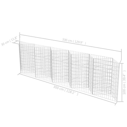Cesta De Muro De Gaviones Acero Galvanizado 300x30x100 Cm / Vetonek_2