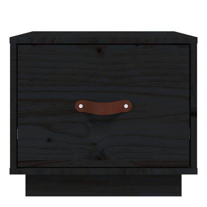 Mesitas De Noche 2 Uds Madera Maciza De Pino Negro 40x34x35 Cm_3