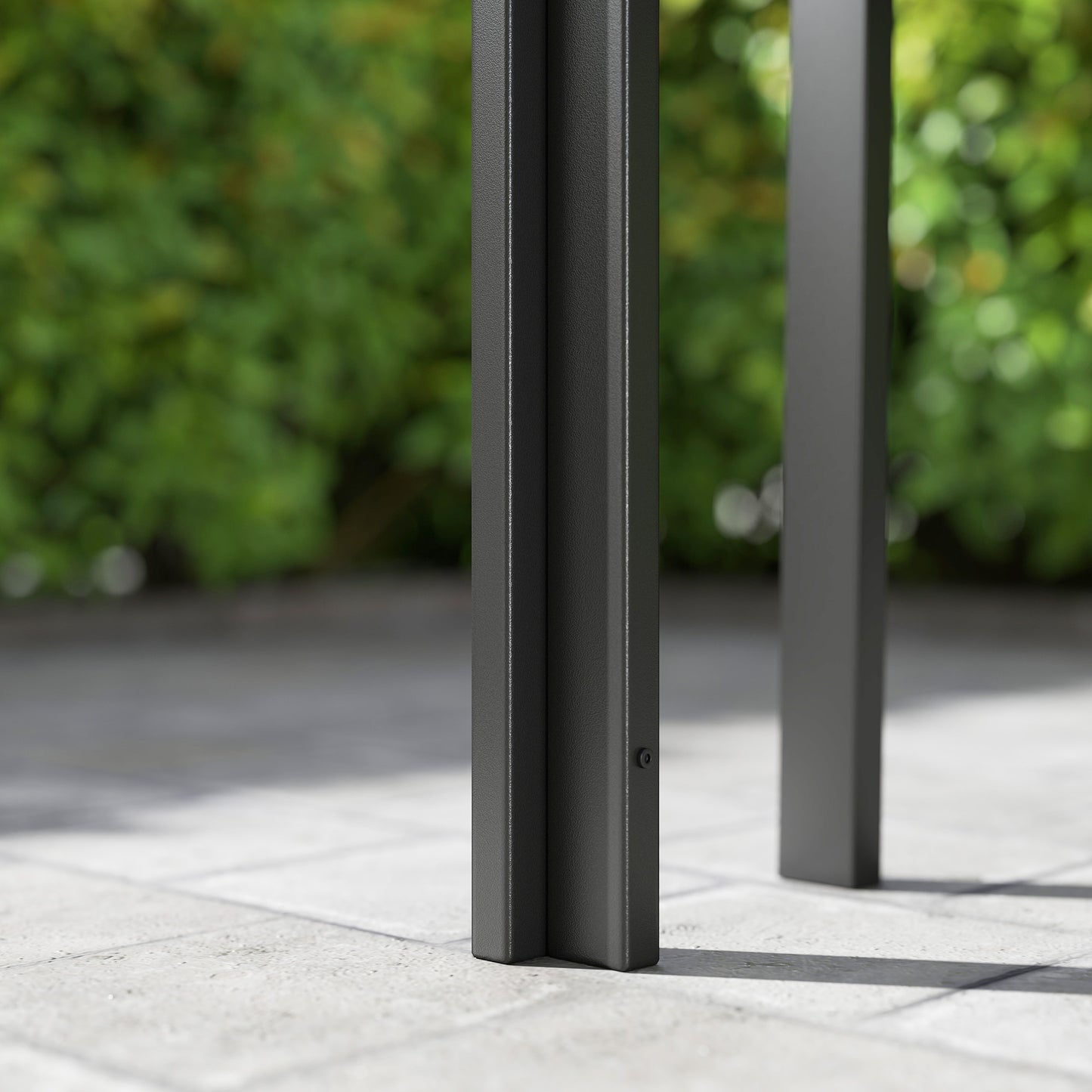 Outsunny Mesa De Comedor De Jardín De Ratán Sintético Con Estructura De Metal_4