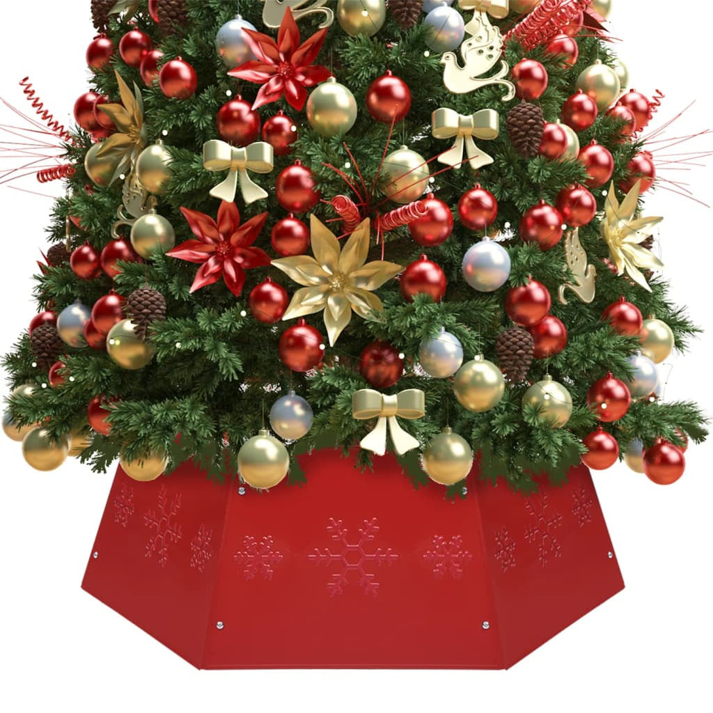 Vidaxl Falda Del Árbol De Navidad Roja Ø68x25 Cm_1