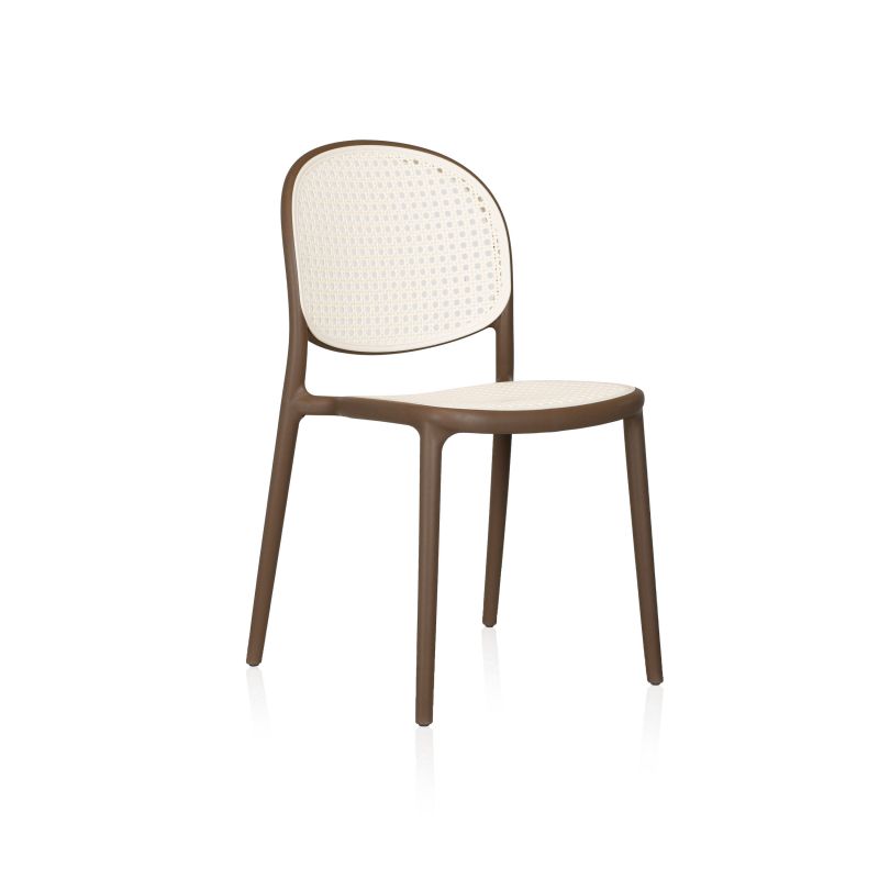 Pack 4 Sillas De Exterior Klux Apilables, Polipropileno, Taupé, 45 X 84 X 45_3