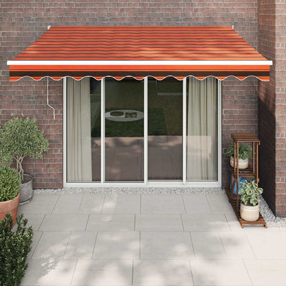 Toldo Retráctil Aluminio Y Tela Naranja Y Marrón 3x2,5 M_1