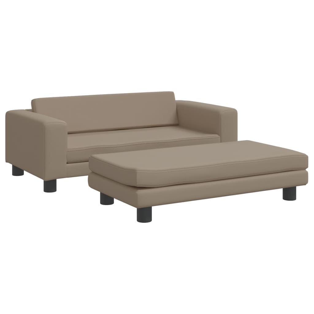 Cama De Perros Extensión Cuero Sintético Capuchino 100x50x30 Cm / Vetonek_3