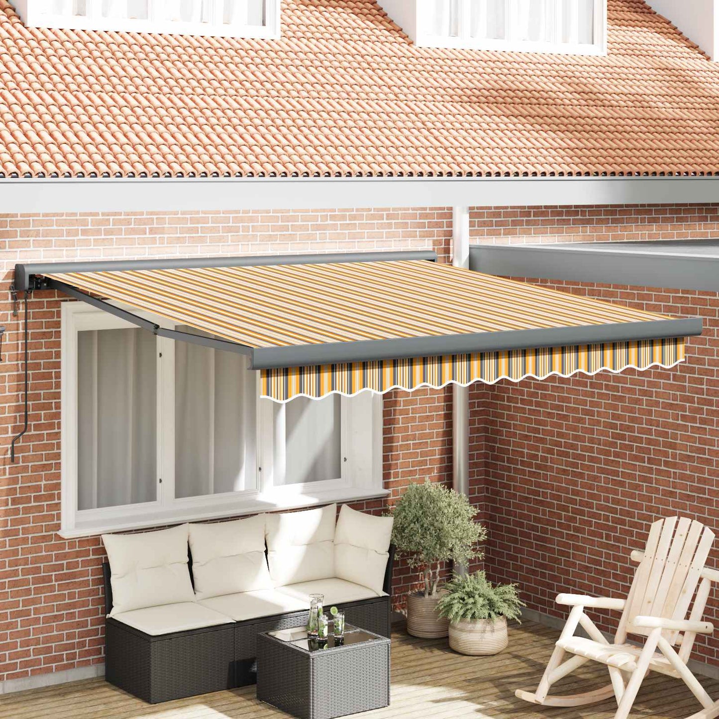 Toldo Retráctil Multicolor 300 X 250 X 165 Cm Tela Y Metal_1