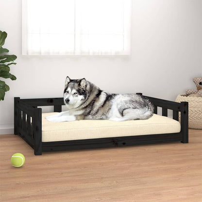 Vidaxl Cama Para Perros Madera Maciza De Pino Negro 105,5x75,5x28 Cm_1