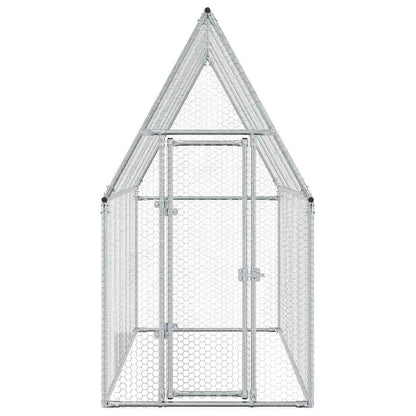 Vidaxl Jaula Para Gallinas Acero Galvanizado Plateado 200x100x190 Cm_4