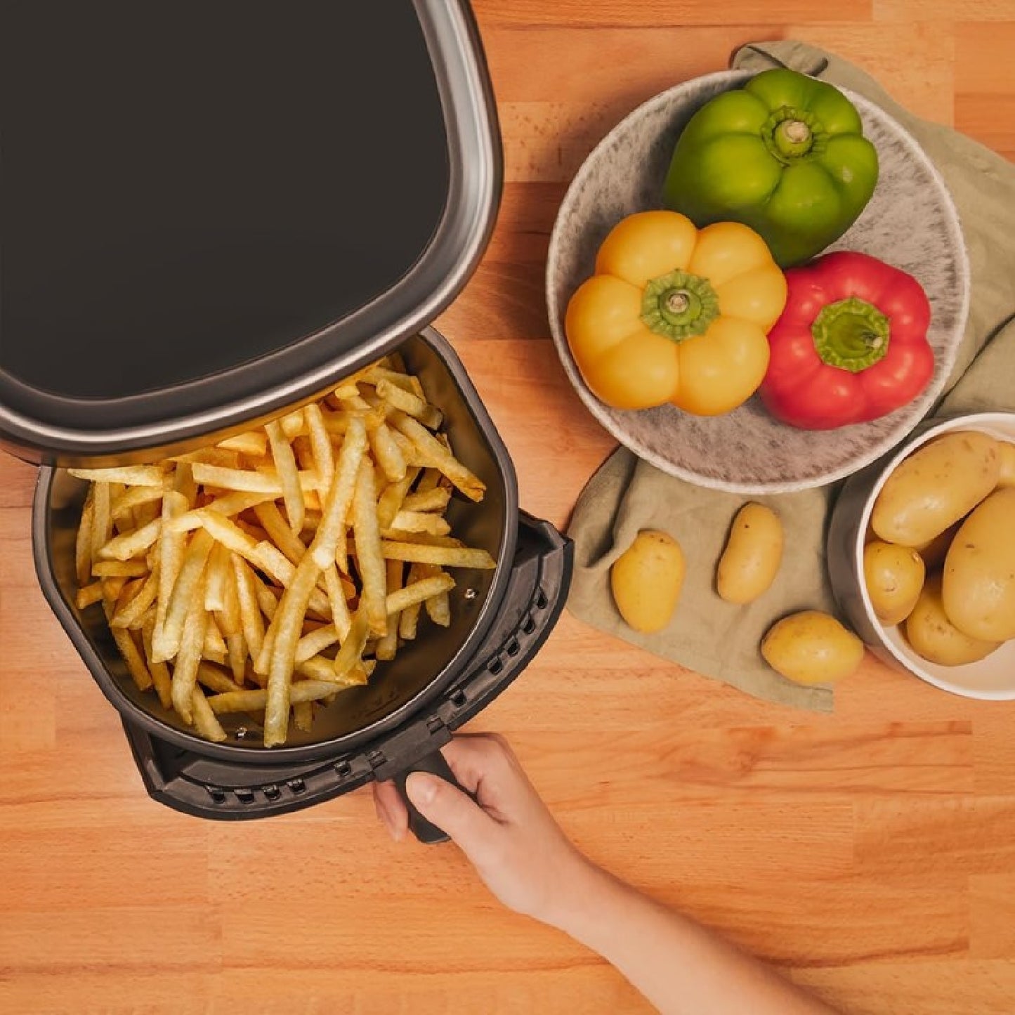 Freidora De Aire Sin Aceite De 3,5 L Cecofry Fantastik 3500, Air Fryer 1200 W, Digital, Táctil, Tecnología Perfectcook, Diseño Moderno Y Compacto, 9_2