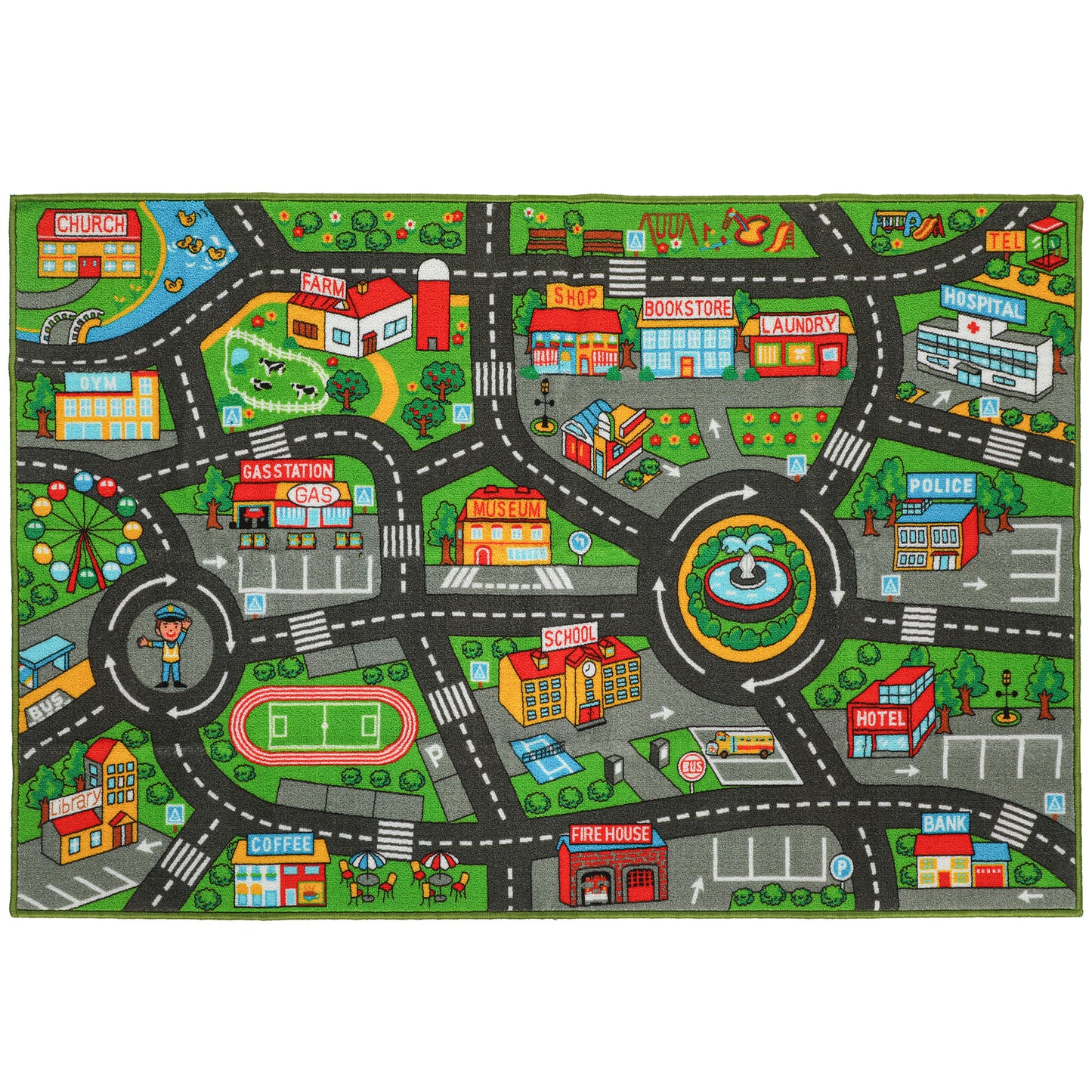 Aiyaplay Alfombra Infantil Carretera De Ciudad 200x150 Cm Antideslizante_0