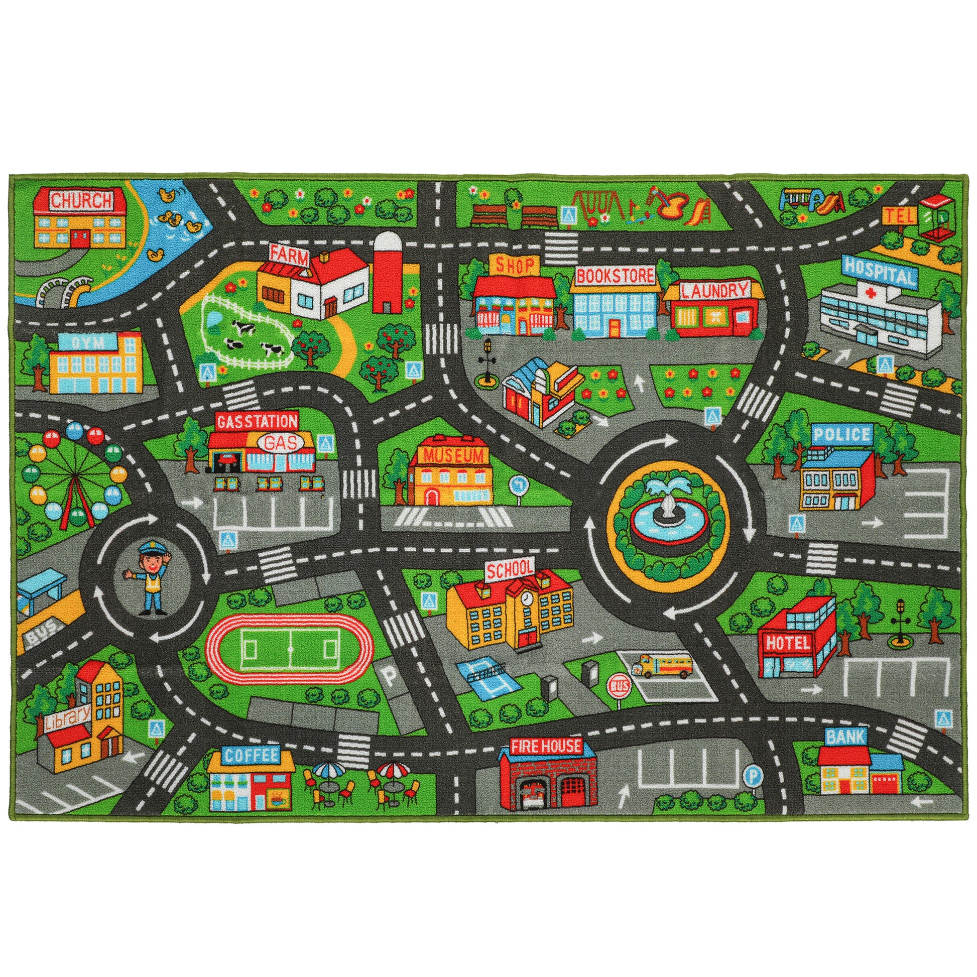 Aiyaplay Alfombra Infantil Carretera De Ciudad 200x150 Cm Antideslizante_0