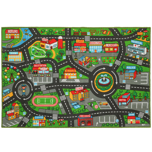 Aiyaplay Alfombra Infantil Carretera De Ciudad 200x150 Cm Antideslizante_0