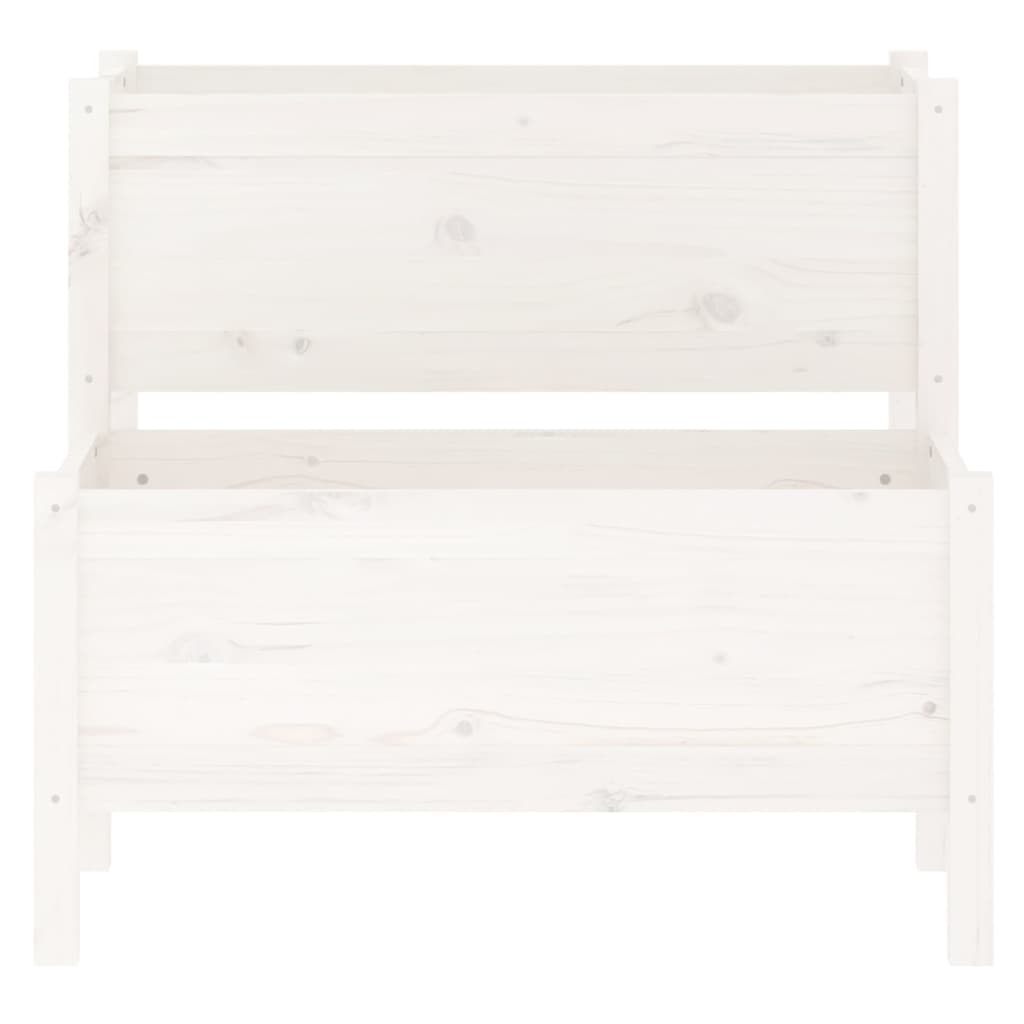 Jardinera Madera Maciza De Pino Blanco 84,5x84x75 Cm_3
