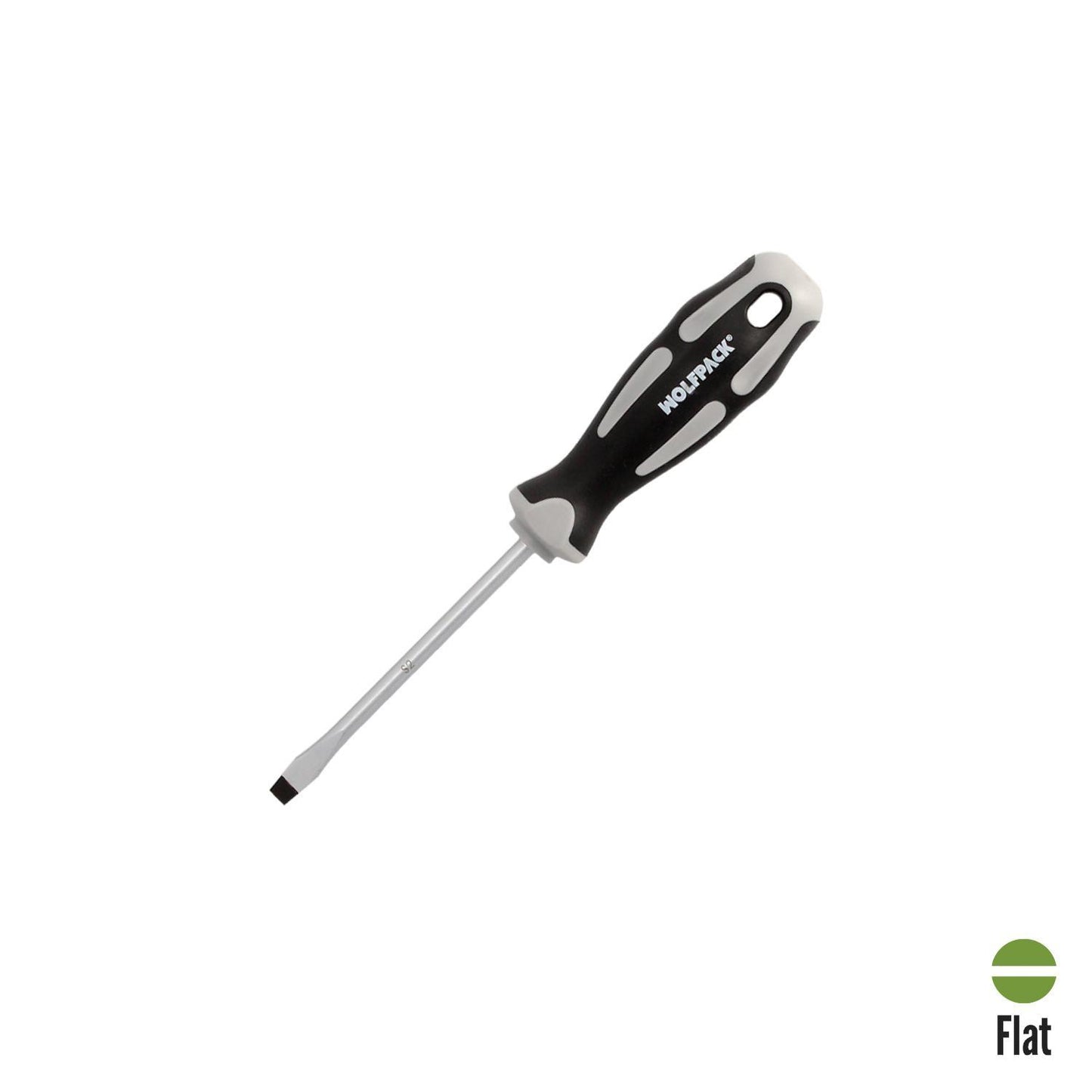 Destornillador Plano Estampado Acero S2 Mango Tpr Bimaterial. Medida 1,2 X Ø 6,5 X 100 Mm.  Din5265_0