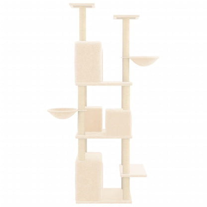 Vidaxl Rascador Para Gatos Con Postes De Sisal Crema 180 Cm_3