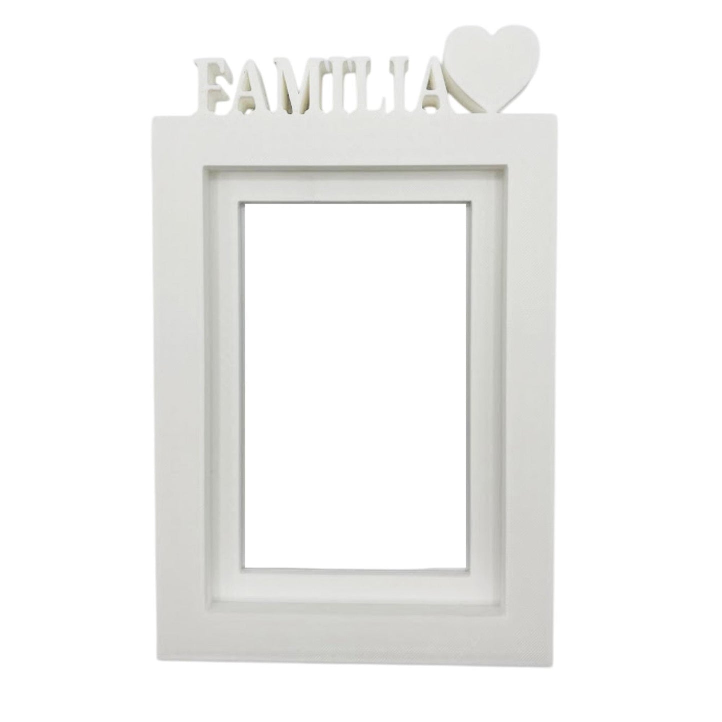 Marco De Fotos Mesa O Pared Modelo Familia 20.5x13.5cm Para Fotos 10x15cm Blanco