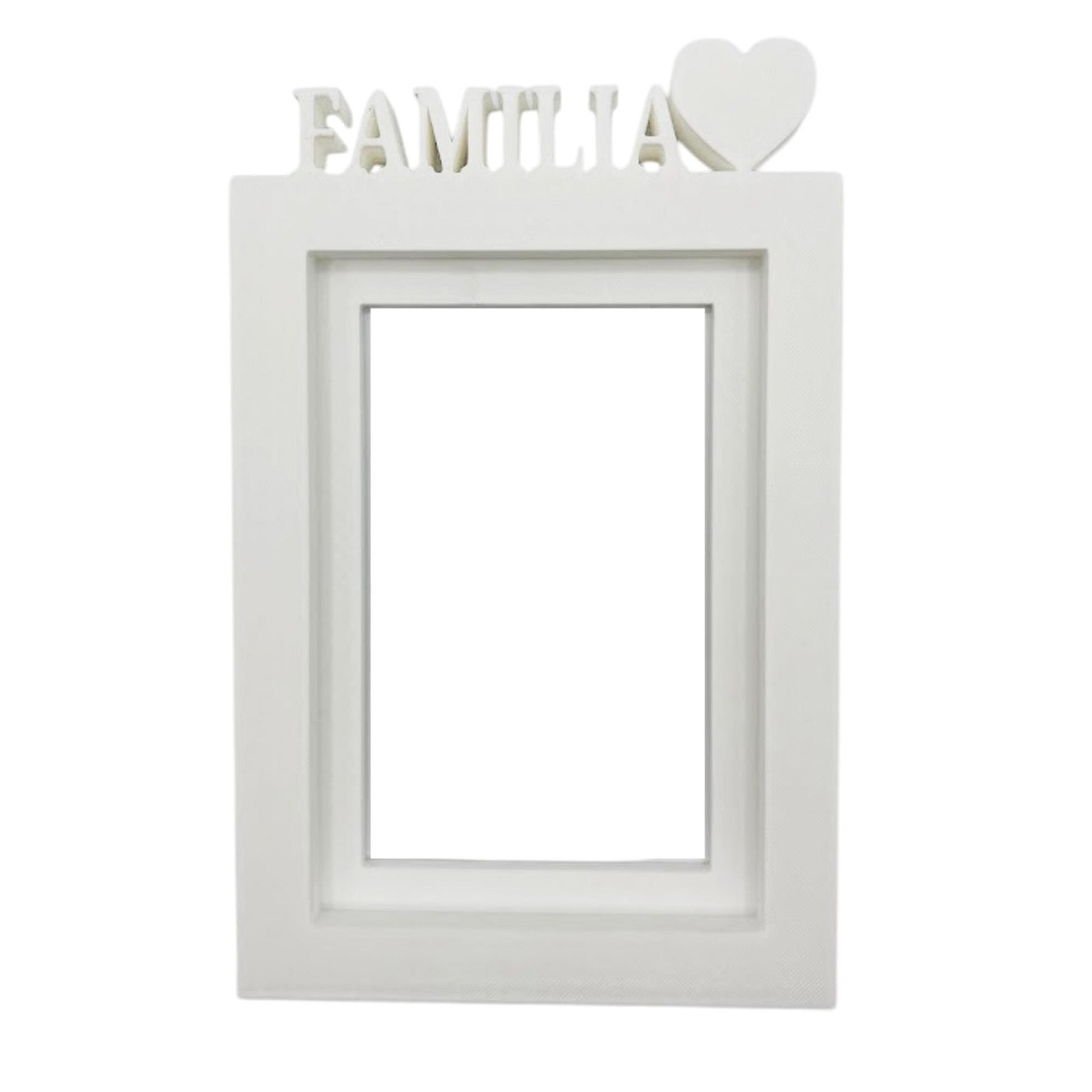 Marco De Fotos Mesa O Pared Modelo Familia 20.5x13.5cm Para Fotos 10x15cm Blanco