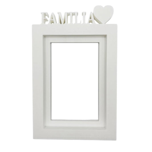 Marco De Fotos Mesa O Pared Modelo Familia 20.5x13.5cm Para Fotos 10x15cm Blanco