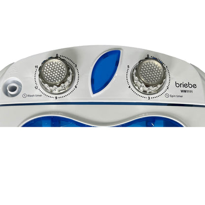 Mini Lavadora Portátil Con Centrifugado, Camping, Capacidad Ropa 3kg, Ideal Viajes, Camper Briebe Wm1111, Blanco/azul_2