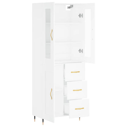 Aparador Alto Madera Contrachapada Blanco 69,5x34x180 Cm_3