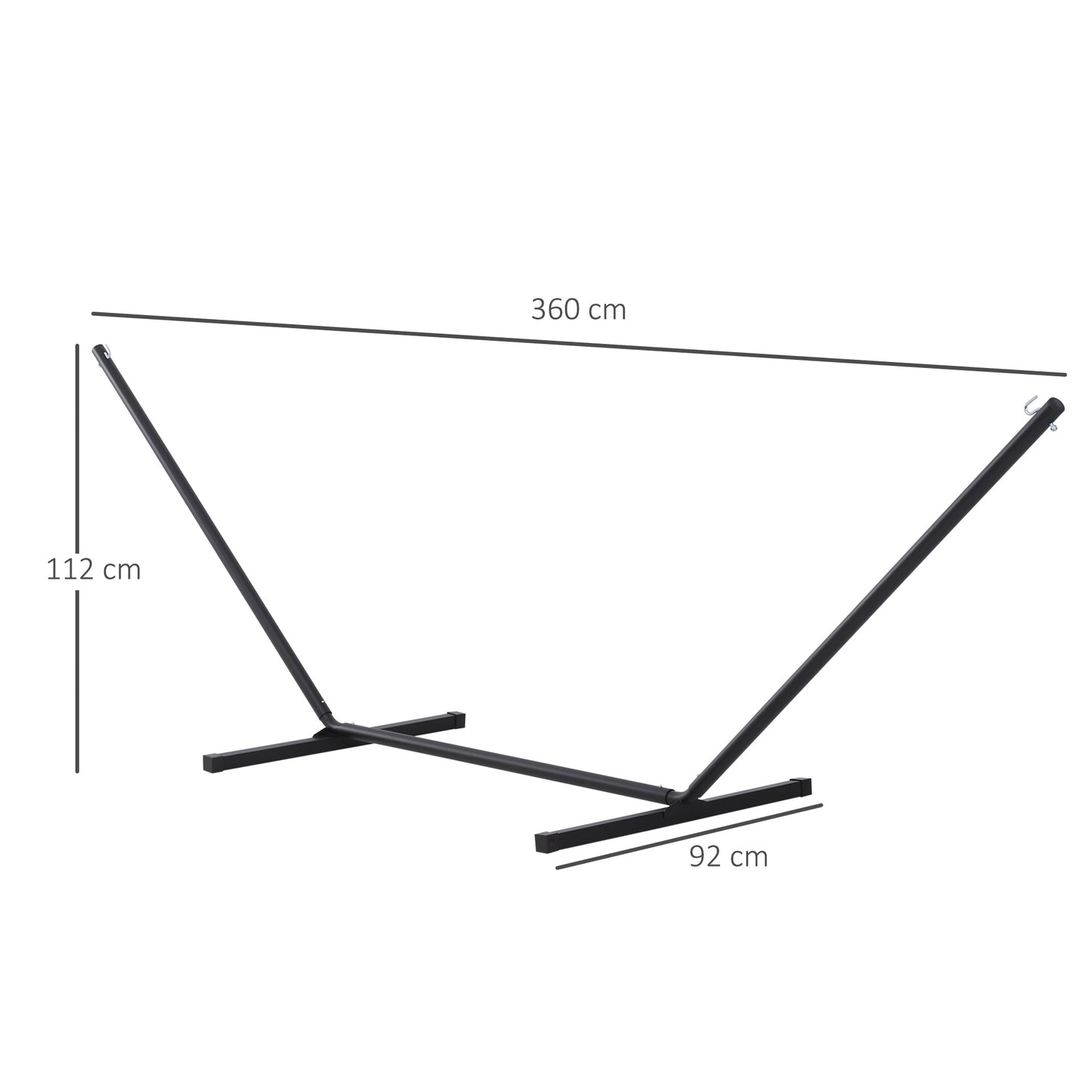 Outsunny Soporte Para Hamaca De Metal Carga 120 Kg Para Jardín 360x92x112 Cm_2