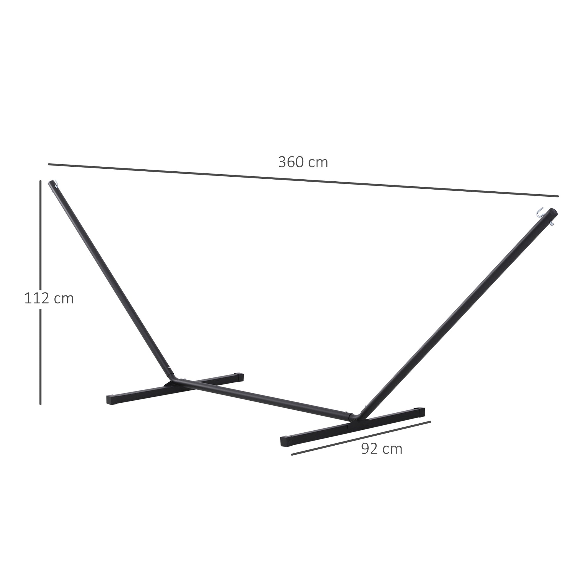Outsunny Soporte Para Hamaca De Metal Carga 120 Kg Para Jardín 360x92x112 Cm_2