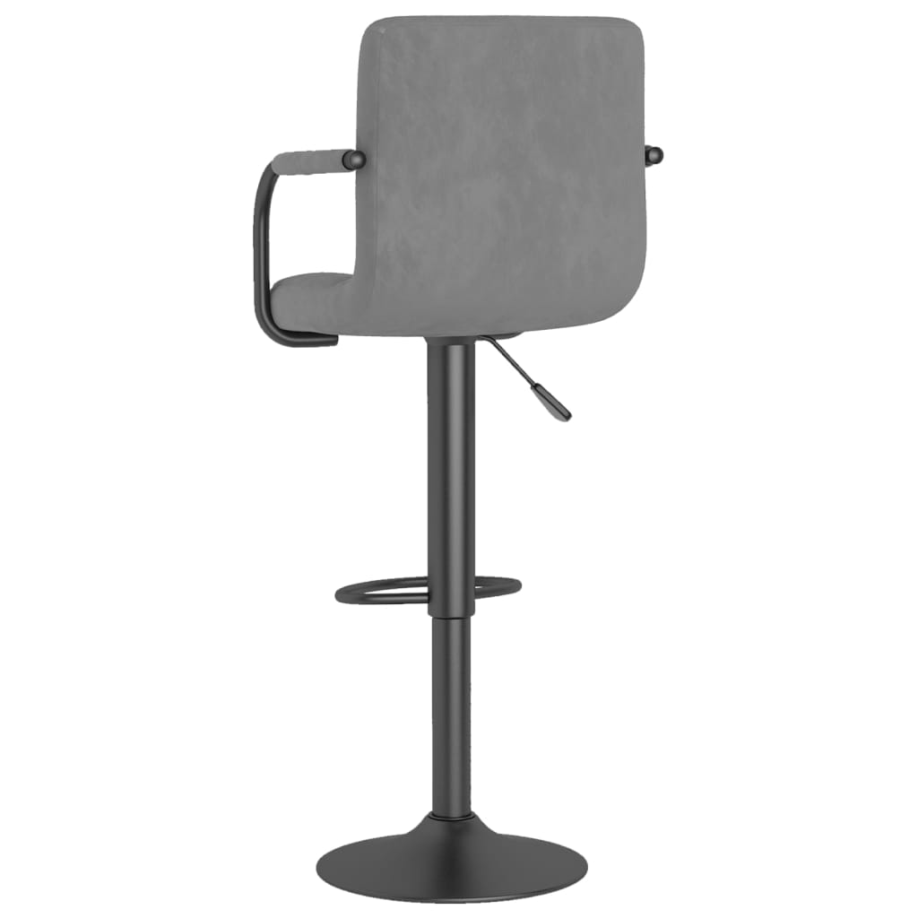 Taburete De Cocina De Terciopelo Gris Claro_3