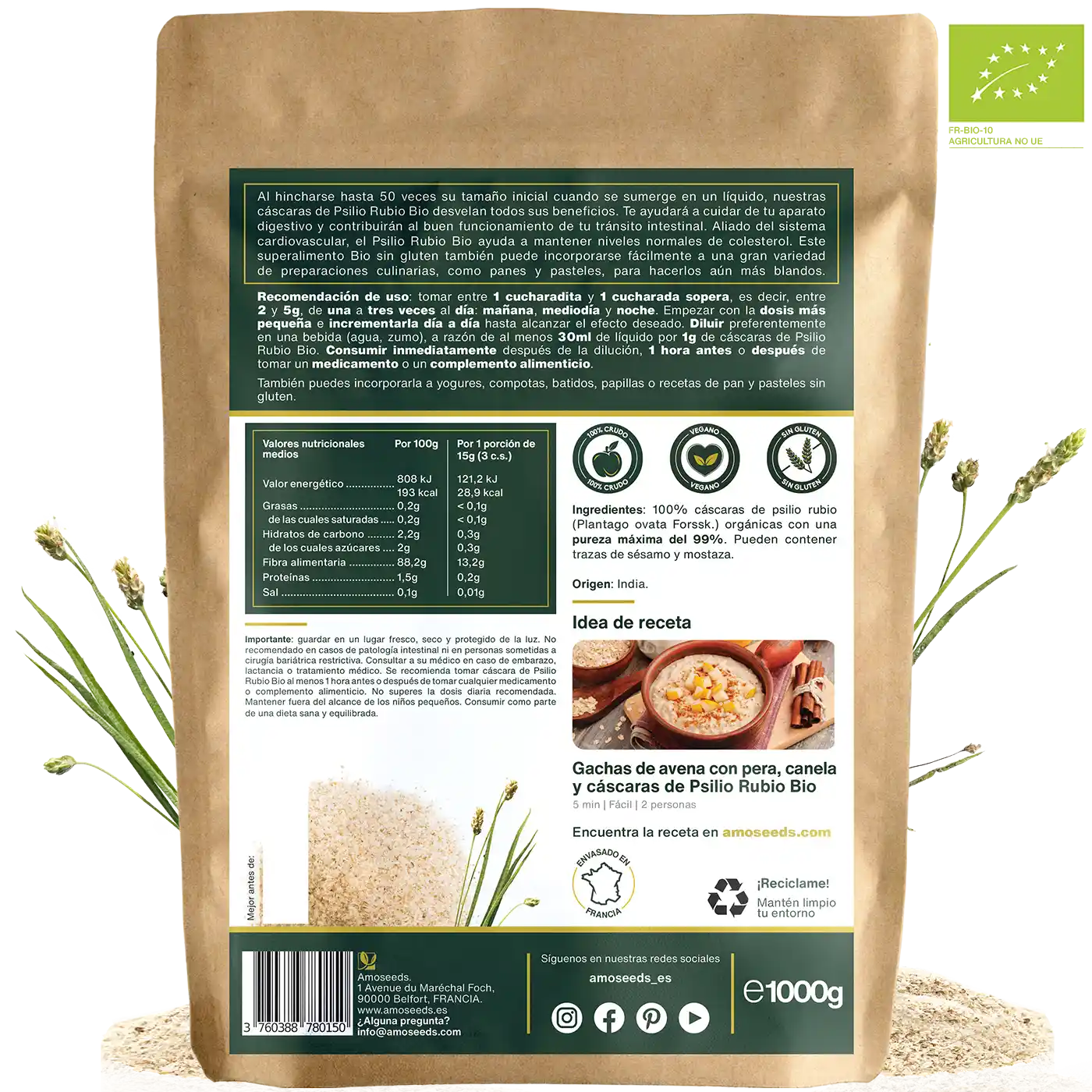 Cáscaras De Psilio Rubio Bio Pureza 99% 1kg_4
