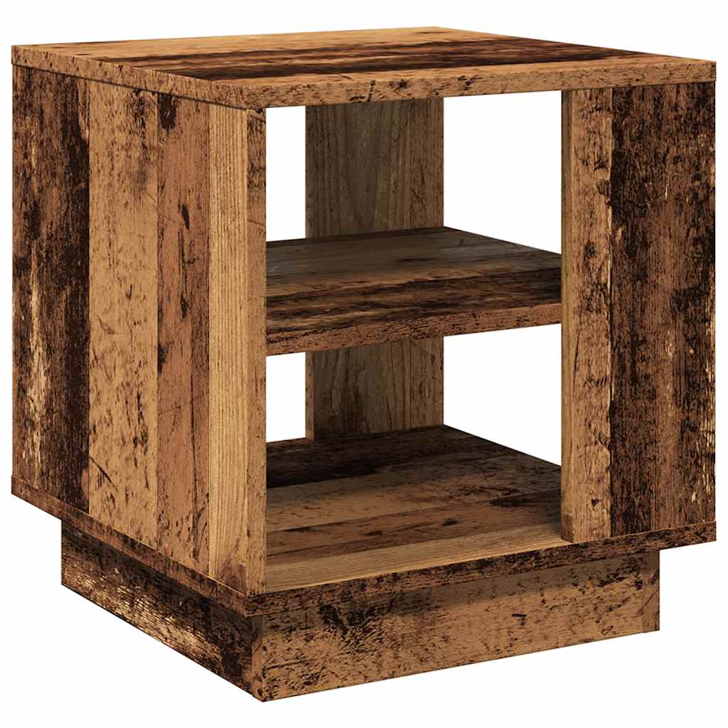 Mesa De Centro Madera Ingeniería Madera Envejecida 40x40x43 Cm_0